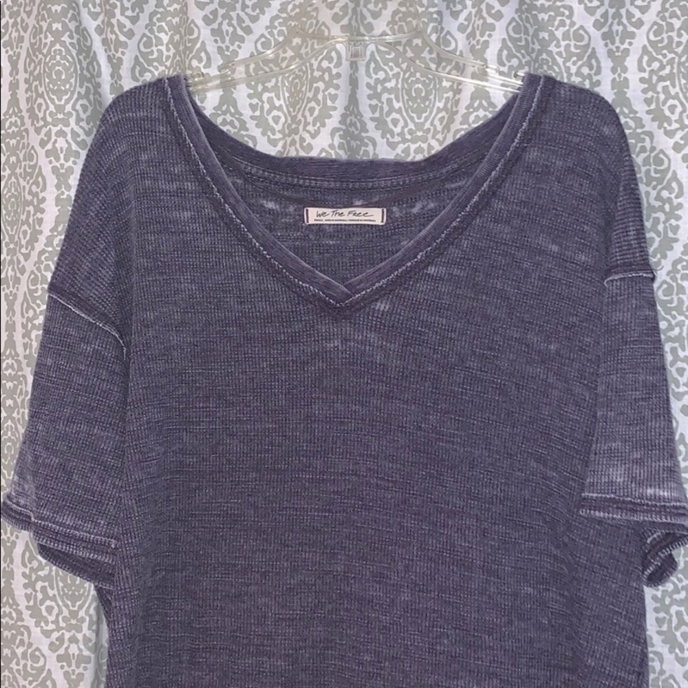 Free People Oversized Grey Tee